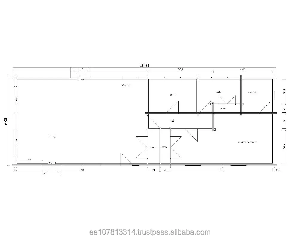 log house twin unit 6,8x20 m energy efficient hybrid log wall individual architecture