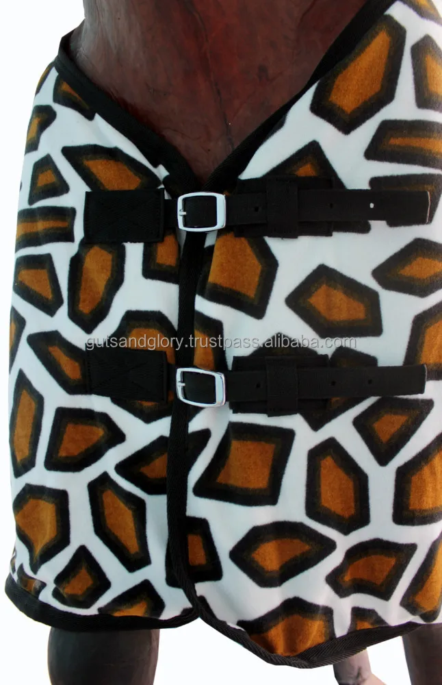 Printed Polar Fleece White/Blk/Golden.