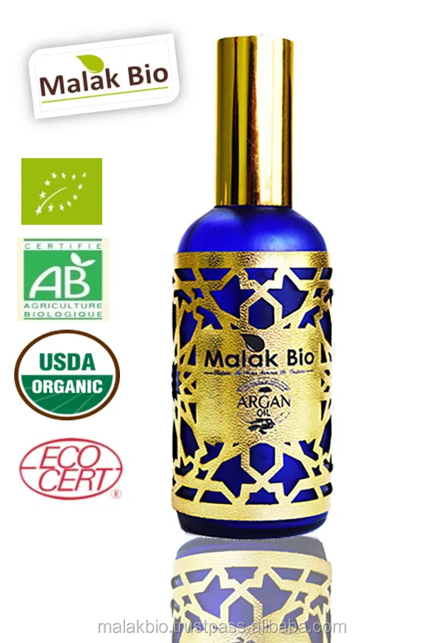 Pure Argan Oil (100ml) 100% Organic - Organic and Cold Pressed - Virgin Oil from Morocco - Care for Body, Face, Hair and Nails