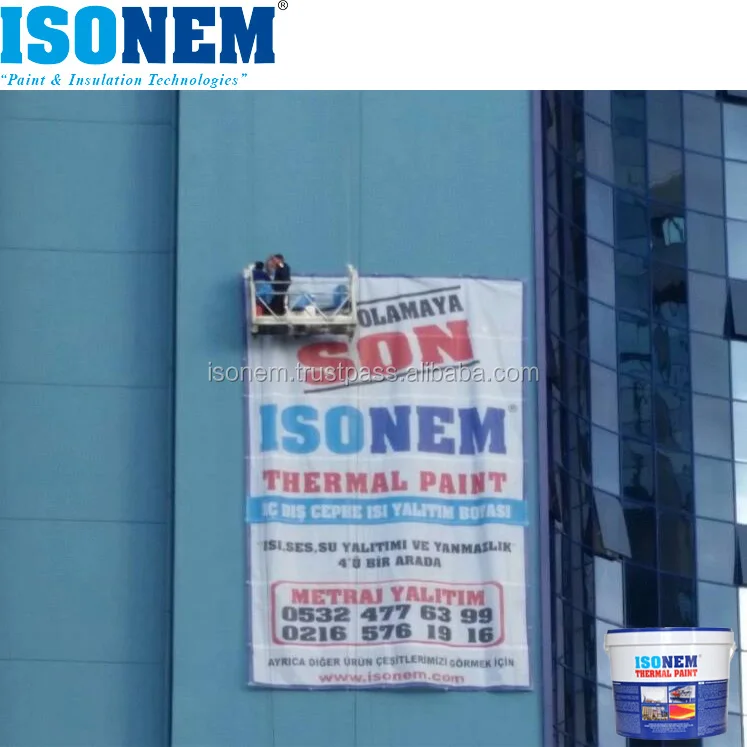 Isonem Thermal Paint for outdoor and indoor walls, roofs, energy saving colored (Exterior & Interior Heat Insulation Paint)