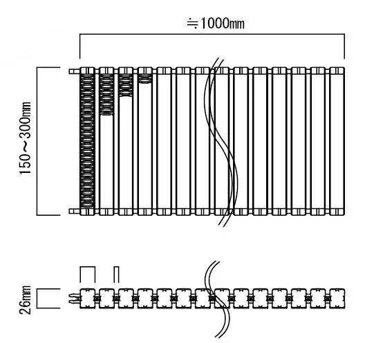 Pool drain resin grate flexible and adaptive to straight line and curve line