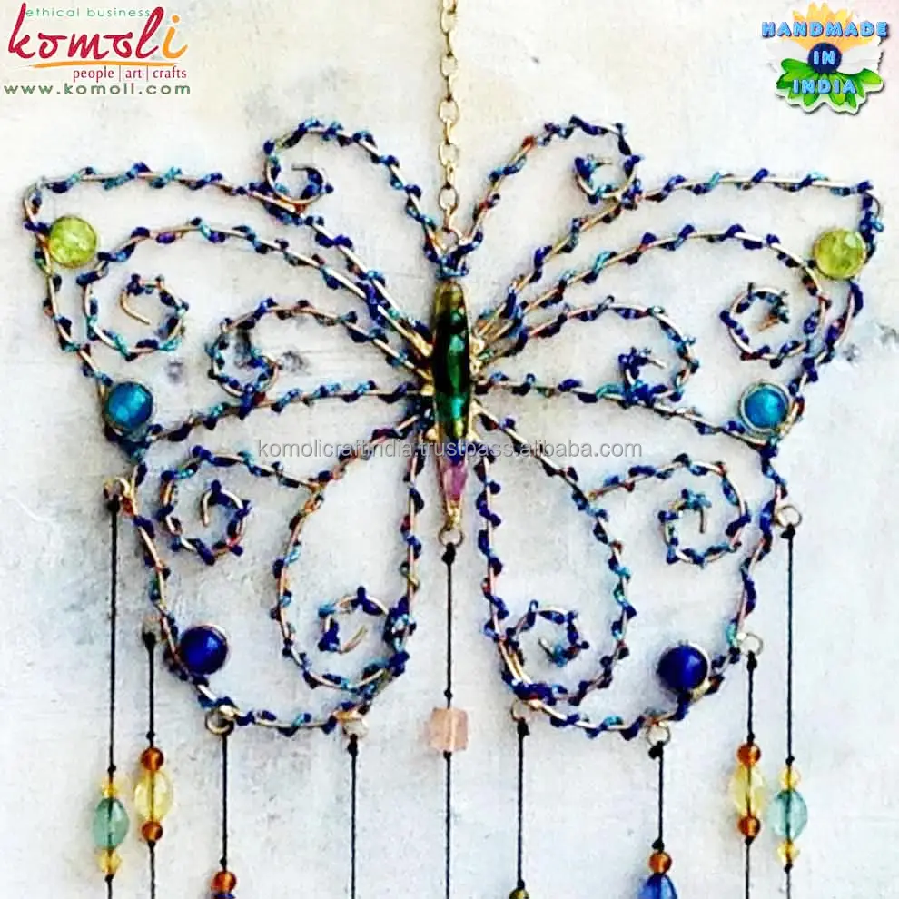 
Butterfly windchimes home garden decoration iron India wind chimes for sale 