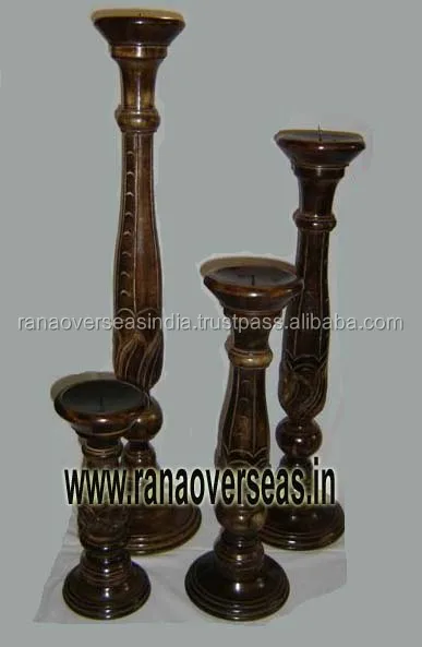 Деревянные декоративные подсвечники ручной