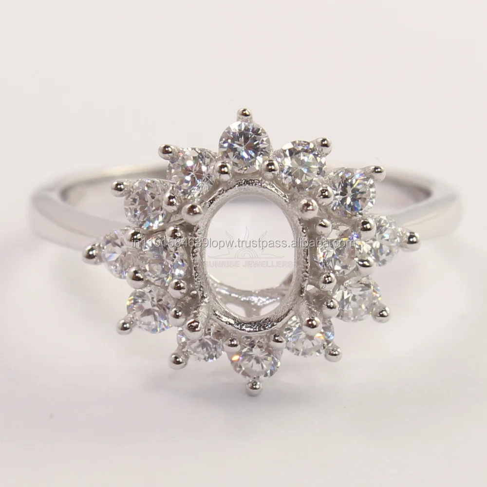 Set Your Own Choice Best Selling Classic Sporty 925 Solid Sterling Silver pearl ring mountings No Stone Jewellery