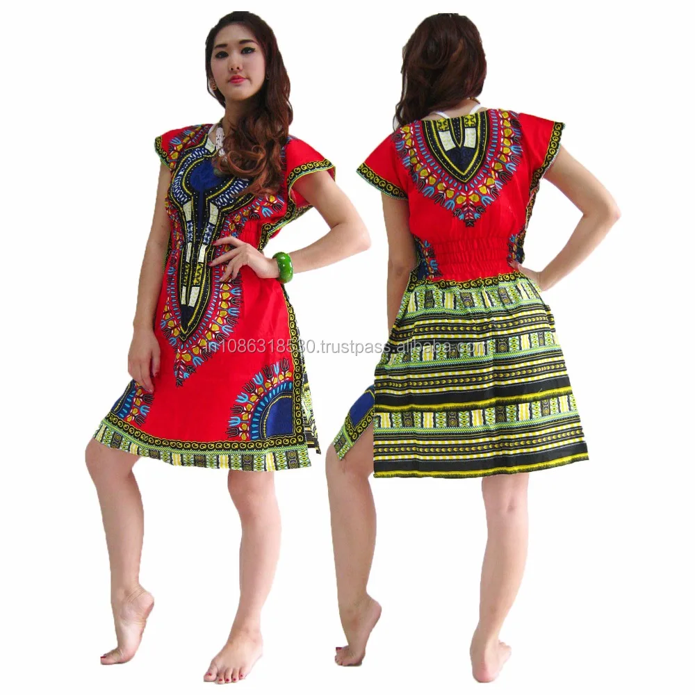 Mini Dress MJF African Dashiki Kaftan Boho Top Beach Bikini Cover Up Lady Blouse caftan Hippie Boho Dress Kimono Look Plus Size