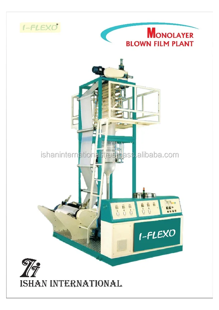 Monolayer Blown film Extrusion Machine  Monolayer Blown film Extrusion Machine, Model: ISHAN  ML 32 Twin Die