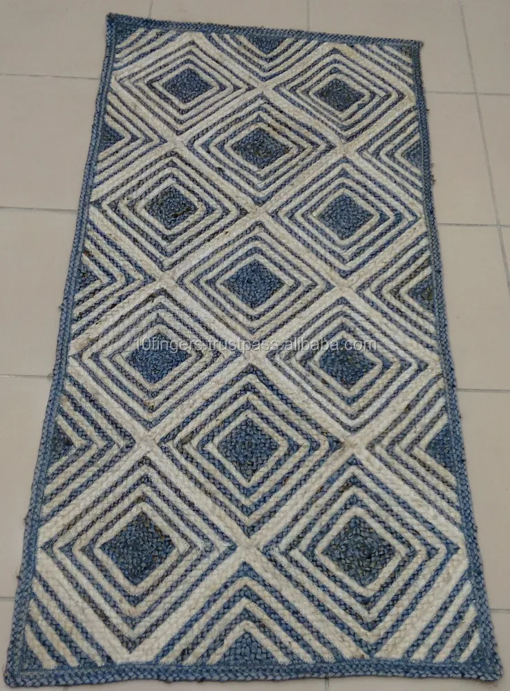 Rectangle Natural Jute Braided cheap rag rugs Export Quality Available in all sizes for Hotel living room