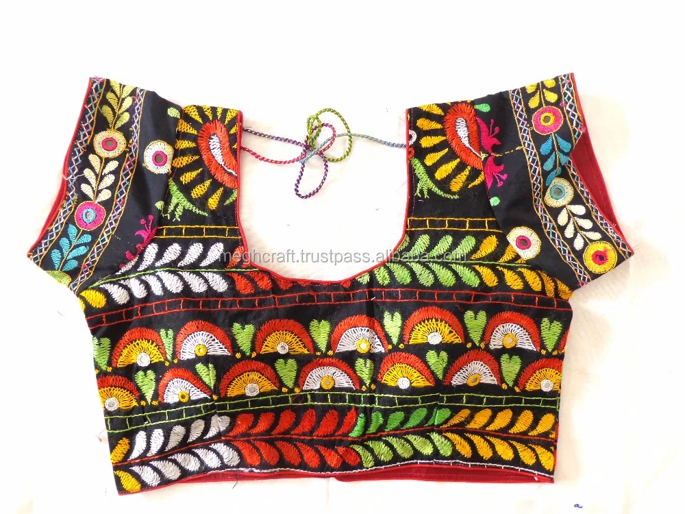 Wholesale ready made blouse-Indian kutch embroidered blouse - fashion wear cotton readymade blouses - Bollywood style clothings