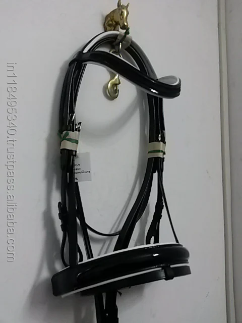HIGH QUALITY GENUINE LEATHER BRIDLE WITH EMPTY CHANNEL AT BROW BAND AND WHITE PADDED