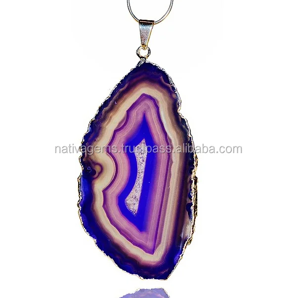 BRAZILIAN DRUZY AGATE COLORFUL PENDANT PLATED