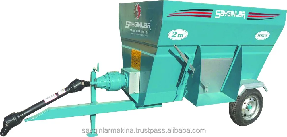 Feed Mixing Wagons Horizontal Auger Tractor Pto Powered 2m3 Tmr Feed Mixer