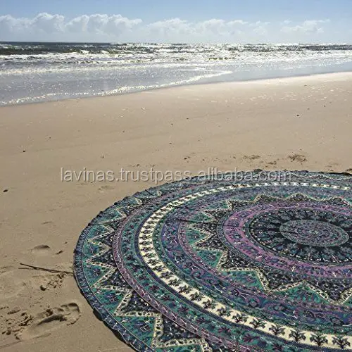 Indian Hippie Boho Yoga Mat Round mandala Beach throw Roundie Towel Beach Throw Yoga Mat Tapestry Table Cover Mat