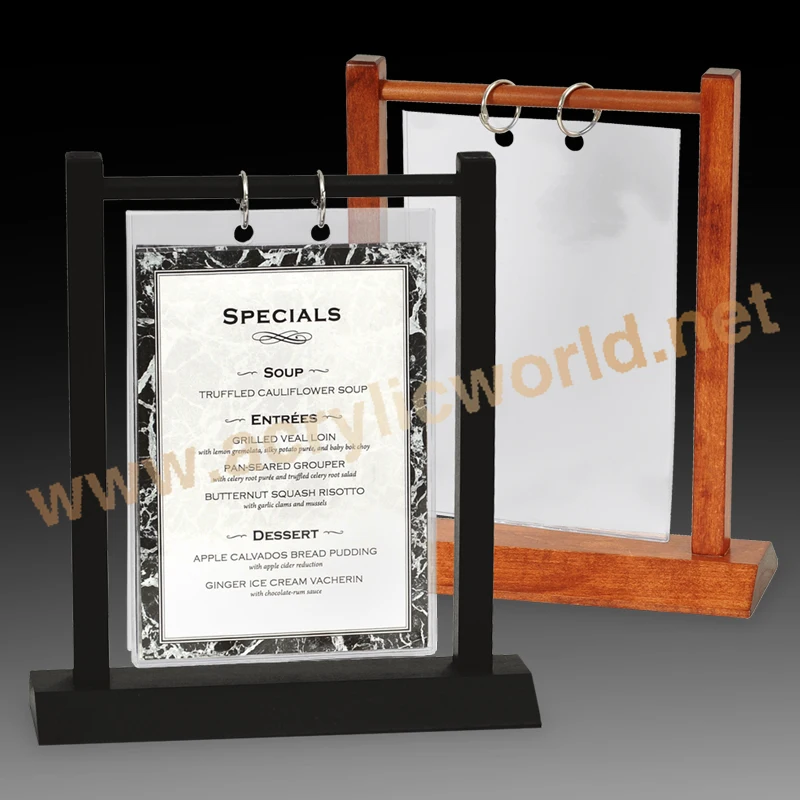 table wood display stand/ wood restaurant sign /menu cover