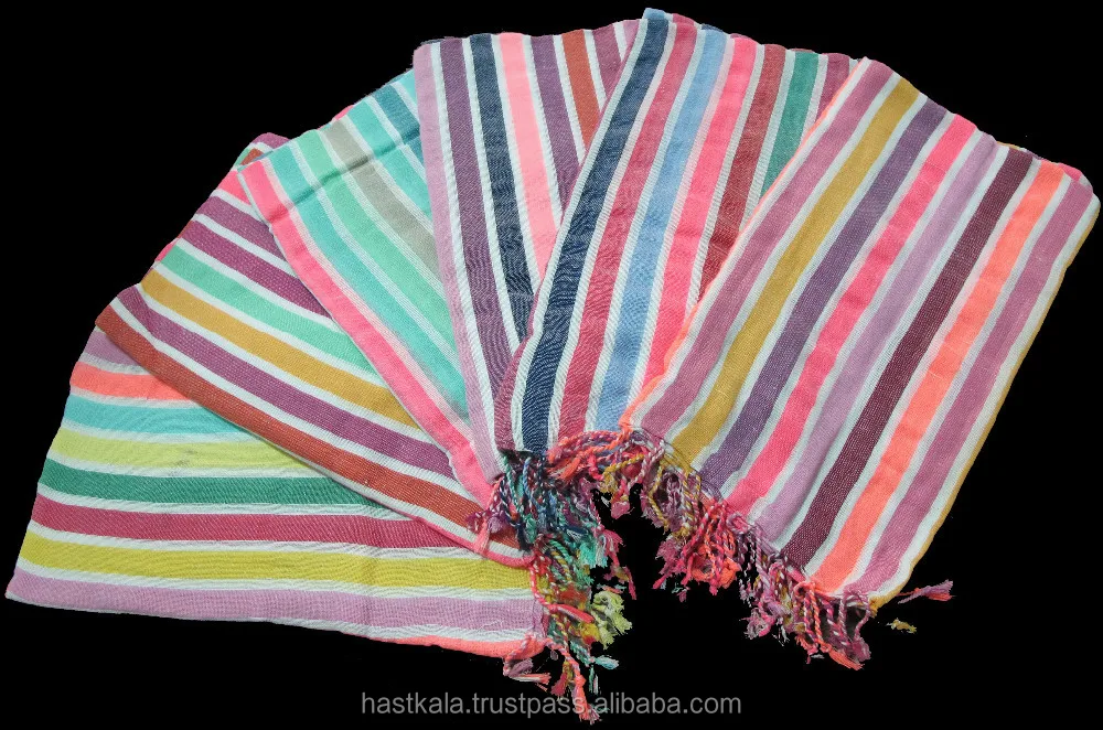 
REACH COMPLIANT AZO FREE 100% COTTON YARN DYED WOVEN HANDLOOM FOUTA TOWELS 