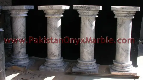 Badal Modern Design Natural Color Gray Marble Pedestals Solid and Hollow Roman Pillars Granite Columns
