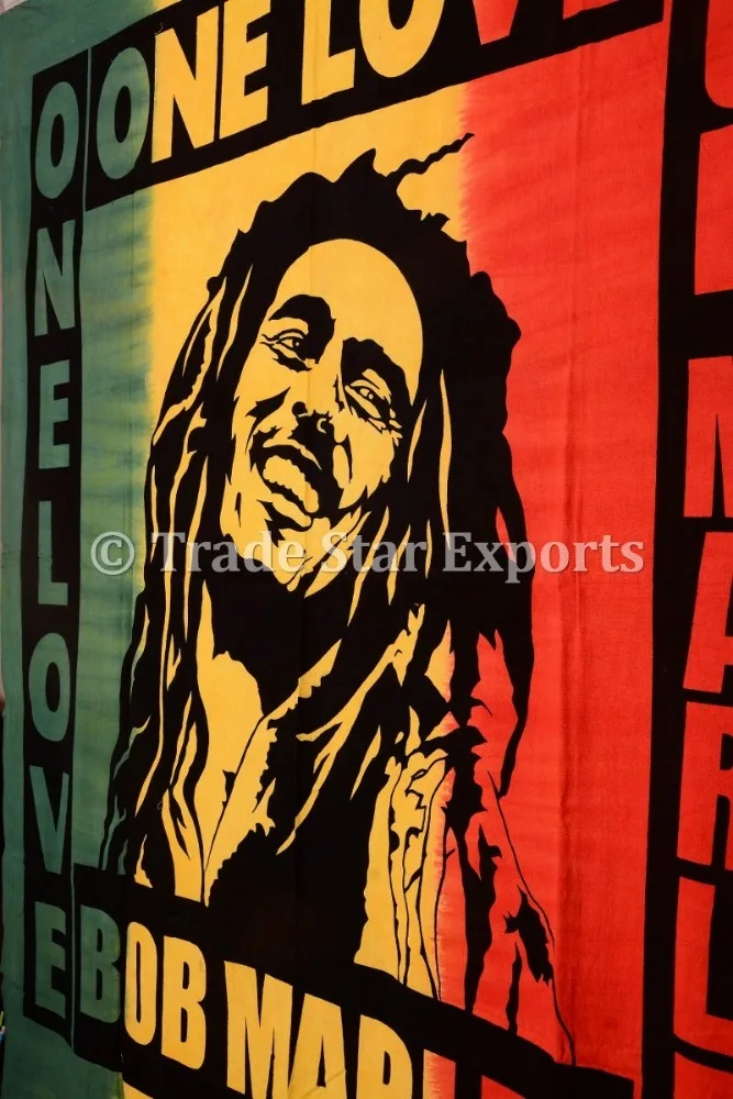 Bob Marley One Love Queen Tapestry Indian Hippie Bedspread Boho Wall Hanging Hand made Wall Hanging Tapestry