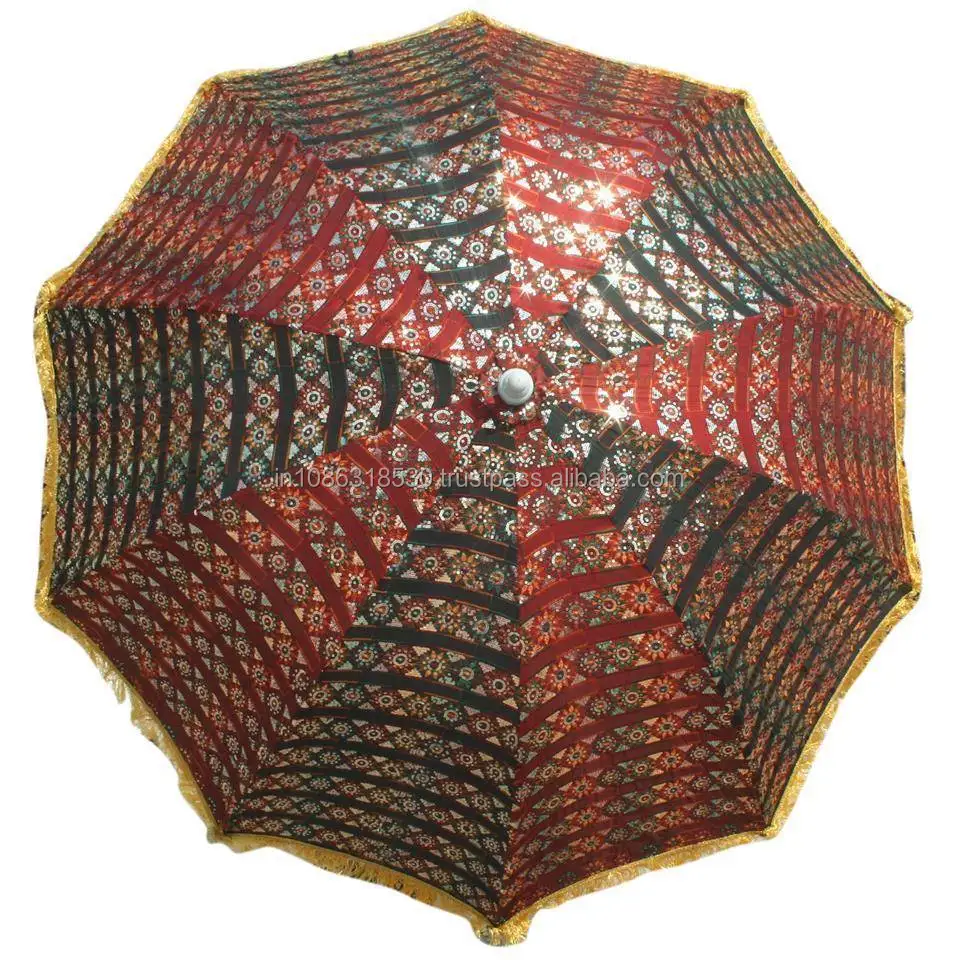 Большие Садовые зонтики, патио, новое зеркало с вышивкой, садовый декор, зонтик, винтажные садовые зонтики, хлопковые, ручная работа, Этническое Искусство