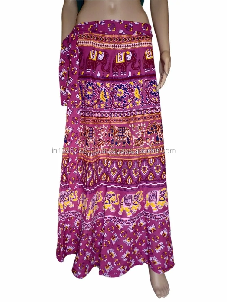 Wraparound Hippie Boho Gypsy mandala Cotton Wrap Around Skirt wrap roan Cotton Designer Printed Animals Dress Hippie Boho Women