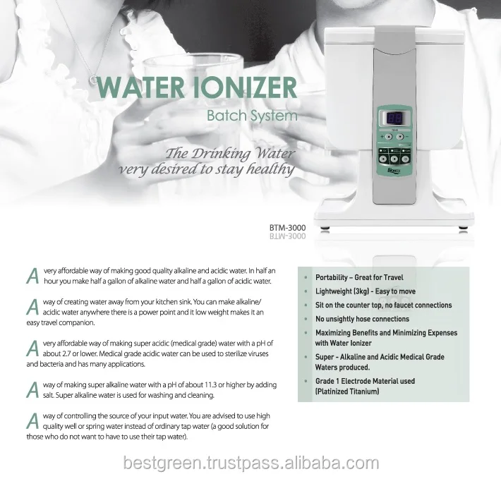Superoxide and Alkaline Water Ionizer/ Super-Alkaline and Acidic Medical Grade Water Producer Made In Korea