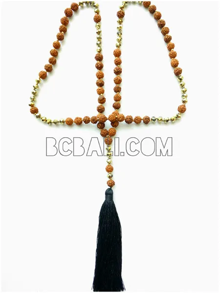 mala rudraksha beads necklaces tassels prayer handmade BAli