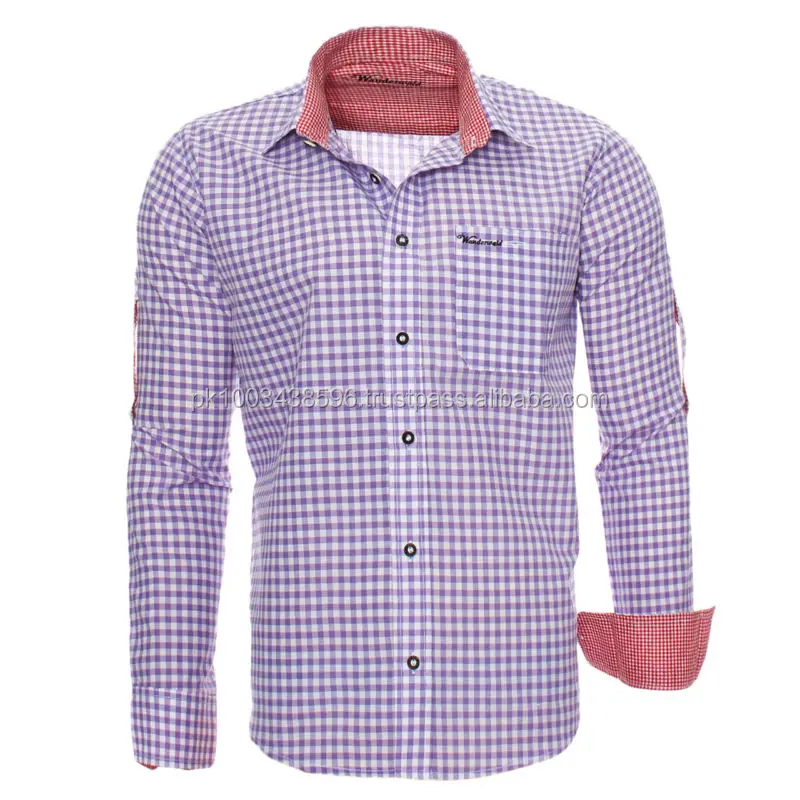 Trachten hemden traditional german shirt bavarian men shirt oktoberfest hemden men wear checkered 100% cotton long sleeve shirt