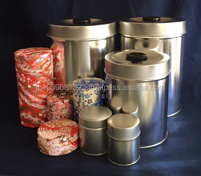 High quality and various shapes, sizes and colors of large can for tea storage made in Japan
