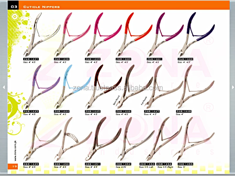 ZONA PAKISTAN Professional German Quality Cuticle Nippers Beauty Cuticle Cutter and Nail Clipper for Toes Nail Tools