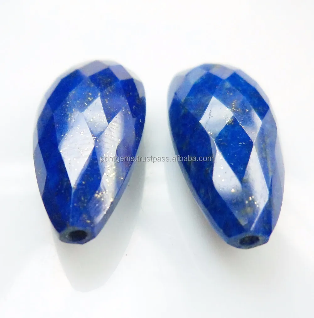 13X29mm Lapis Lazuli Blue Faceted Pear Briolette Shape Pendant Making Jewelry Natural Large Lapis Lazuli Loose Natural Gemstone