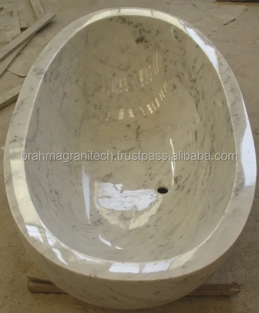 
bathtom design round stone bathtub 