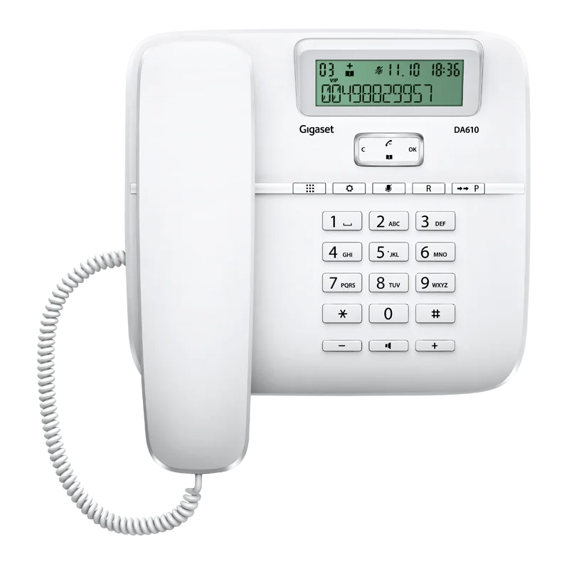 Corded phone with LED message indicator and 50 adress book entries GIGASET DA610