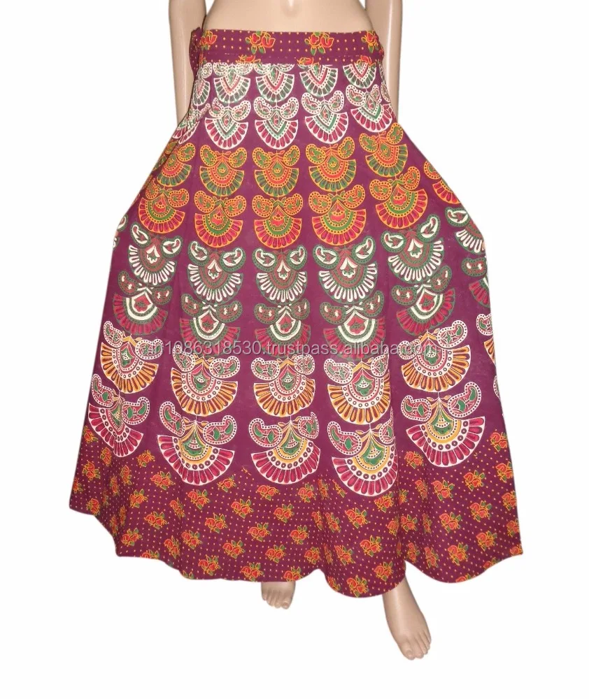 Wraparound Hippie Boho Gypsy mandala Cotton Wrap Around Skirt wrap roan Cotton Designer Printed Animals Dress Hippie Boho Women