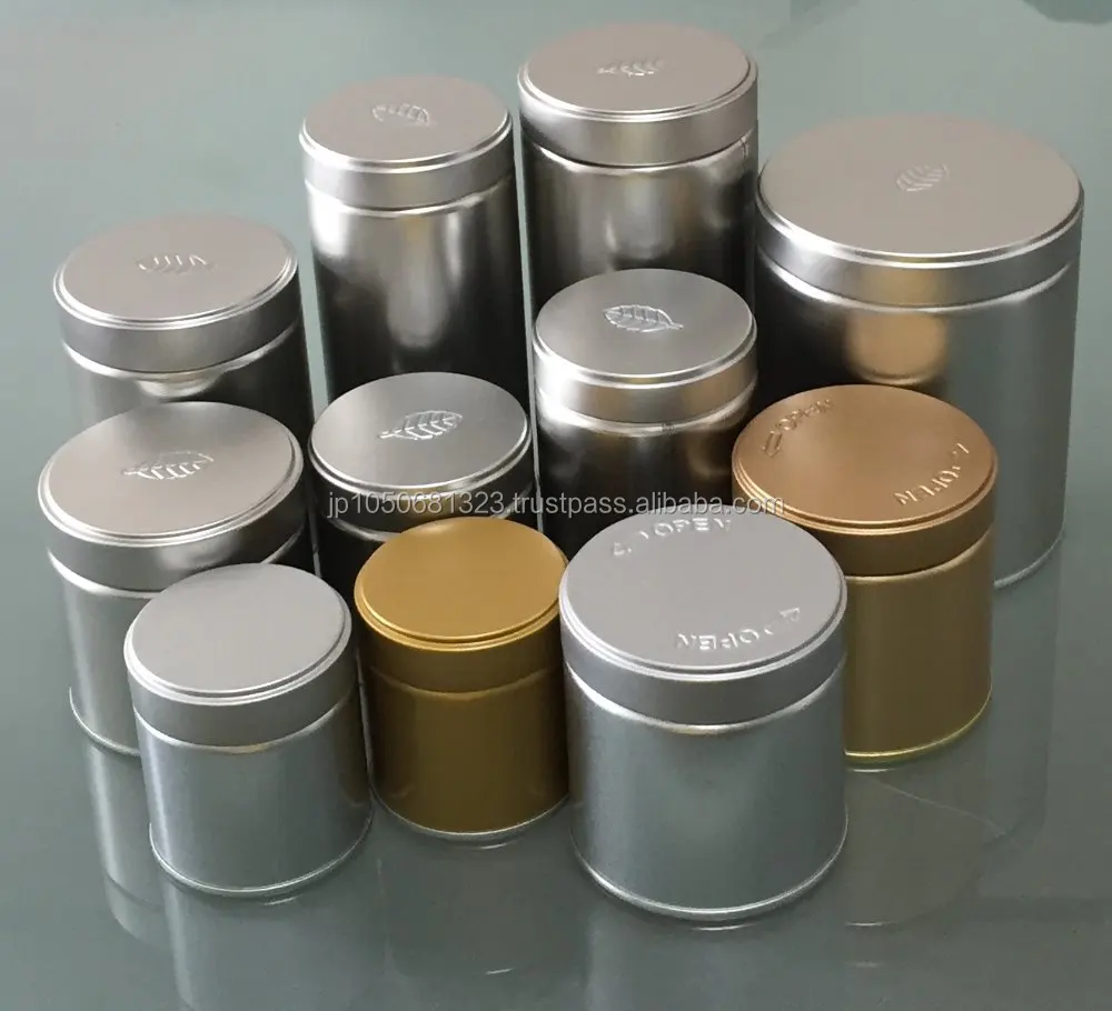 High quality round tin can box with internal lid made in Japan, small lot available