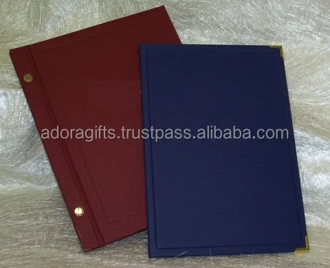 Hard menu cover / wood menu cover / wholesale leather menu cover