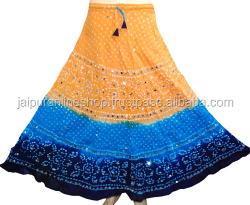 Latest Indian Jaipuri Bandhej Latest Design Long Skirt