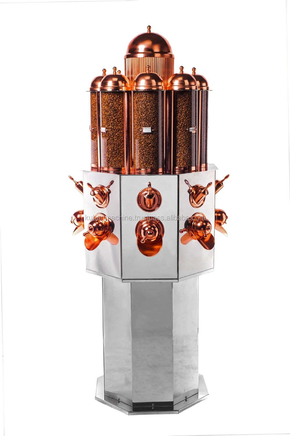 
Coffee Bean Dispenser with Rotating System, Spinning Coffee Bean Dispenser Silo, Rotating Coffee Bean Displayer Bin Container 