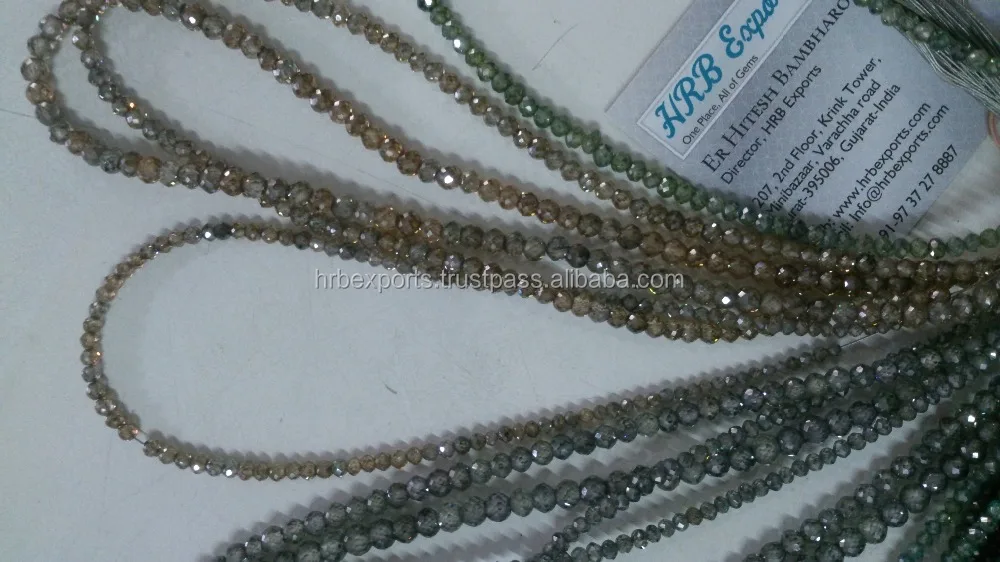 At cheapest price Fancy colored Moissanite beads-strands from India USA , green,yellow/brown/chocolate color Moissanite beads