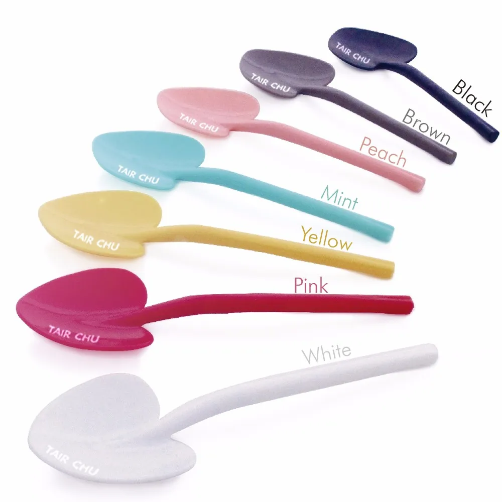colorful plastic spoons