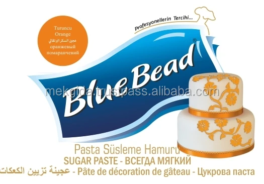 Blue Bead Orange Edible Sugar Paste Fondant For Cake Decoration