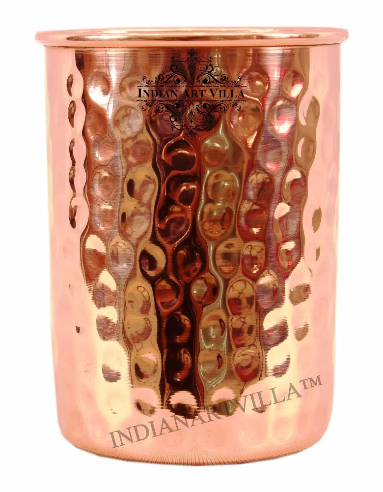 Handmade Hammered Pure Copper Glass For Drinking Purpose Copper Water Glass Tumbler At Wholesale Price