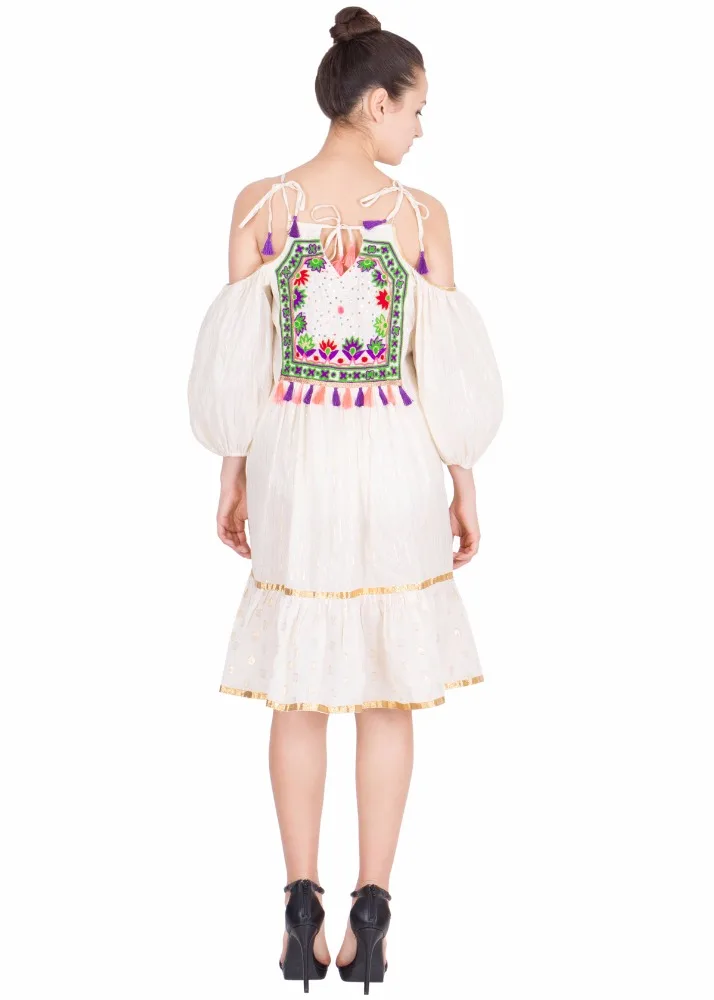 Ethnic Indian Style Unique Handmade Designer Kurtis off Shoulder Women Party Wear Dresses For Women