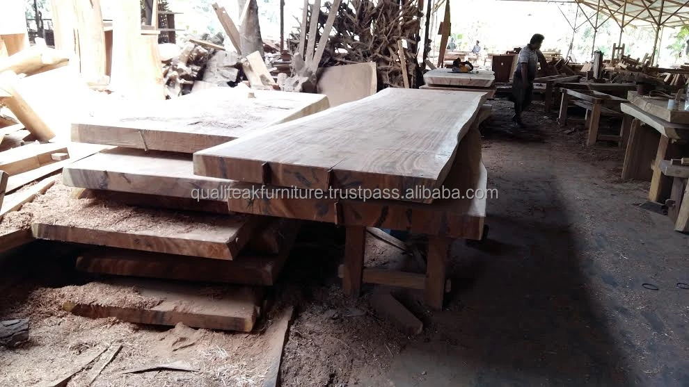 Antique Furniture Dinner Room t suar wood Dining Table Set for 10 seater and outside usage