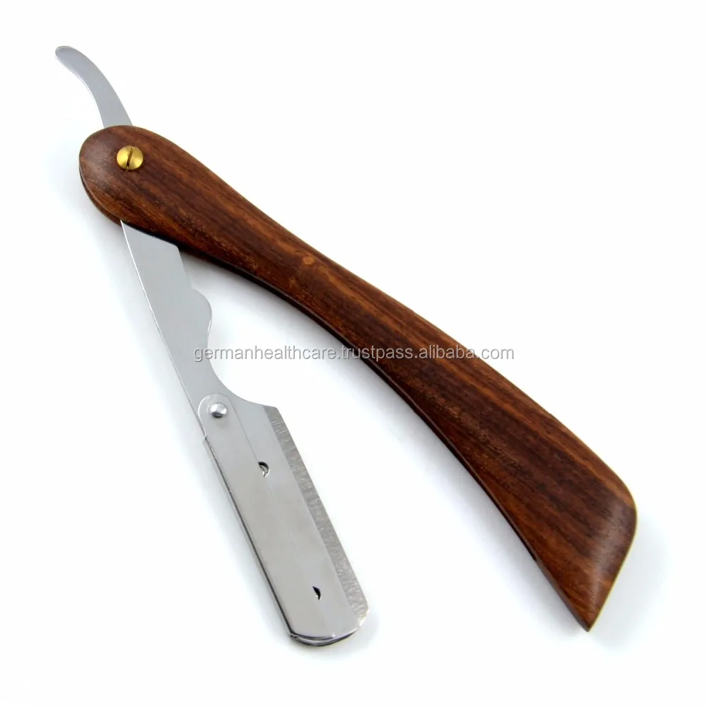 Wooden Handle Straight Blade Razor Disposable Barber Razor Shaving Custom Barber Razors