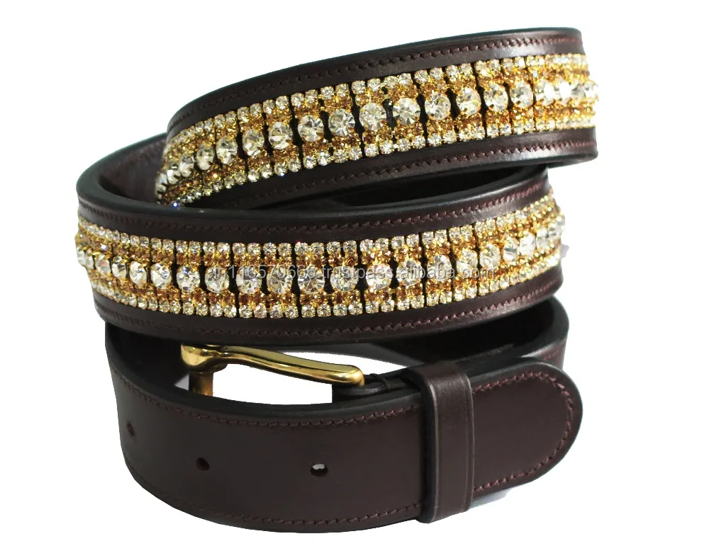 Three Row Crystal Leather Belts