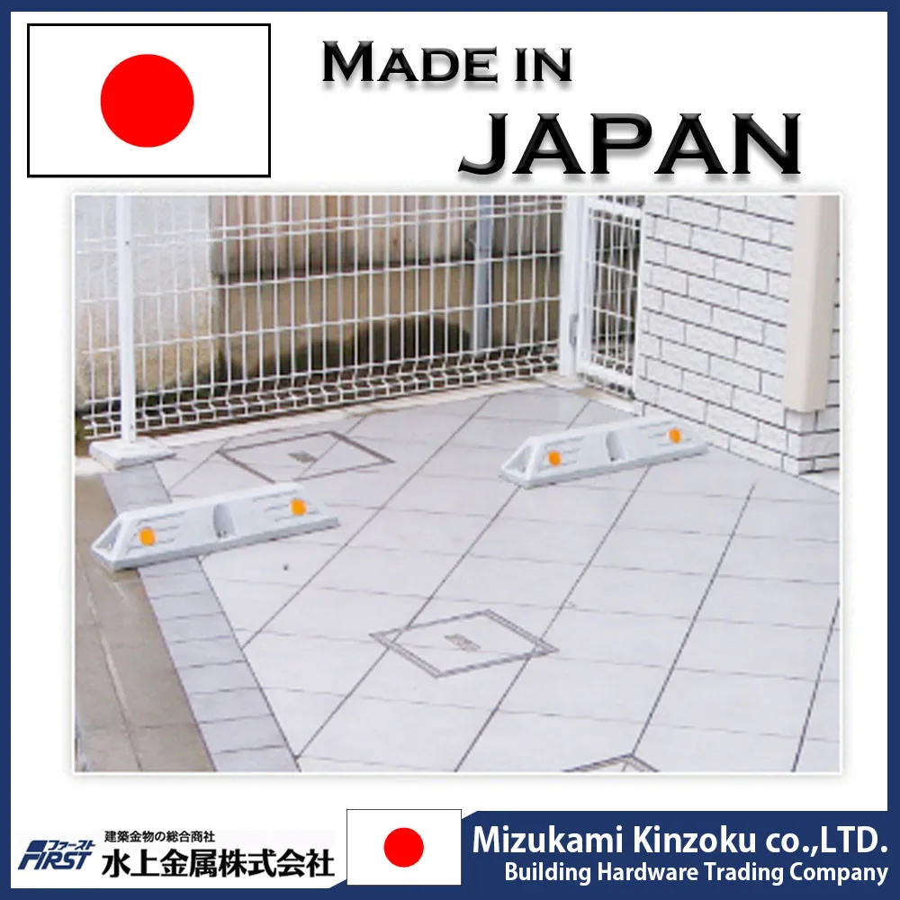 Car wheel stopper made in Japan with excellent withstand load used at the parking lot to stop car wheels
