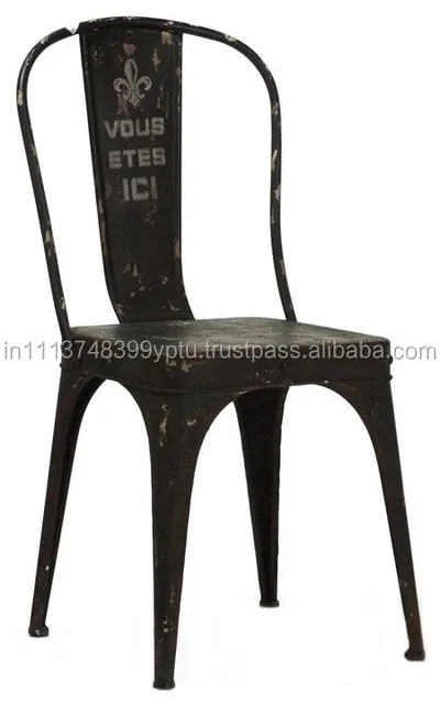 JODHPUR VINTAGE INDUSTRIAL METAL CHAIR , UPHOLD METAL DINING CHAIRS