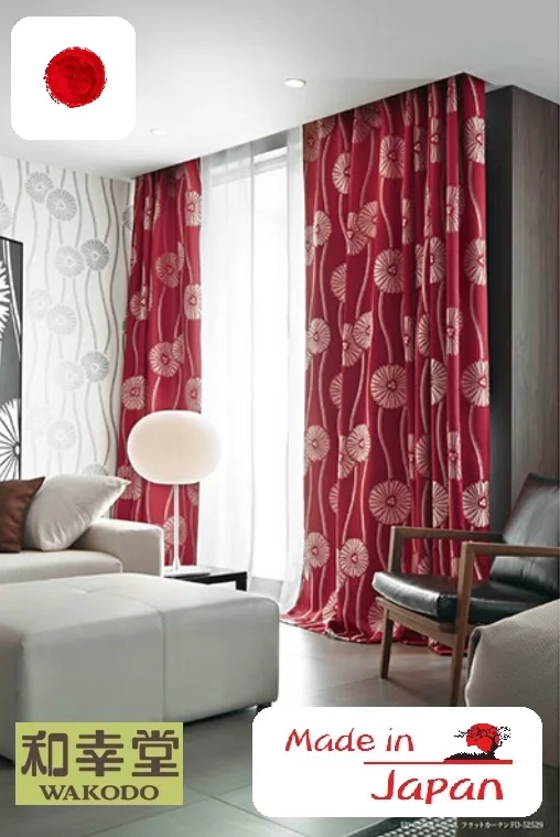 Sample available, made in Japan Japanese designer curtains eyelet grey , blackout curtains