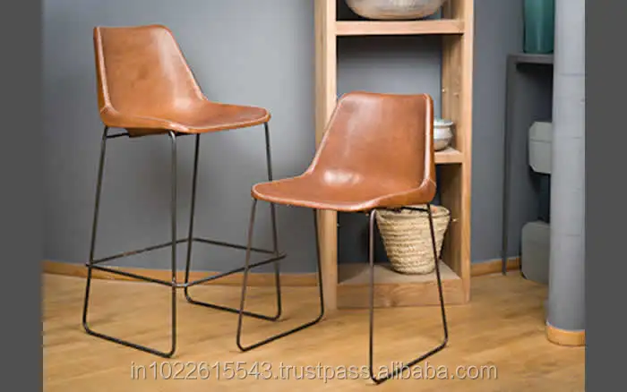 Giron iron & leather dining chair restaurant furniture