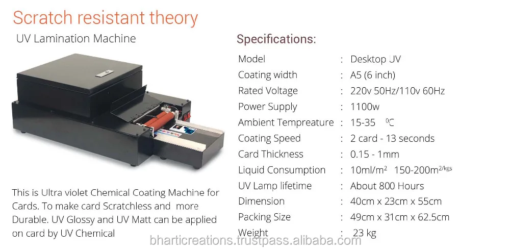 ID card UV Lamination Machine with Glossy & Matte Finish