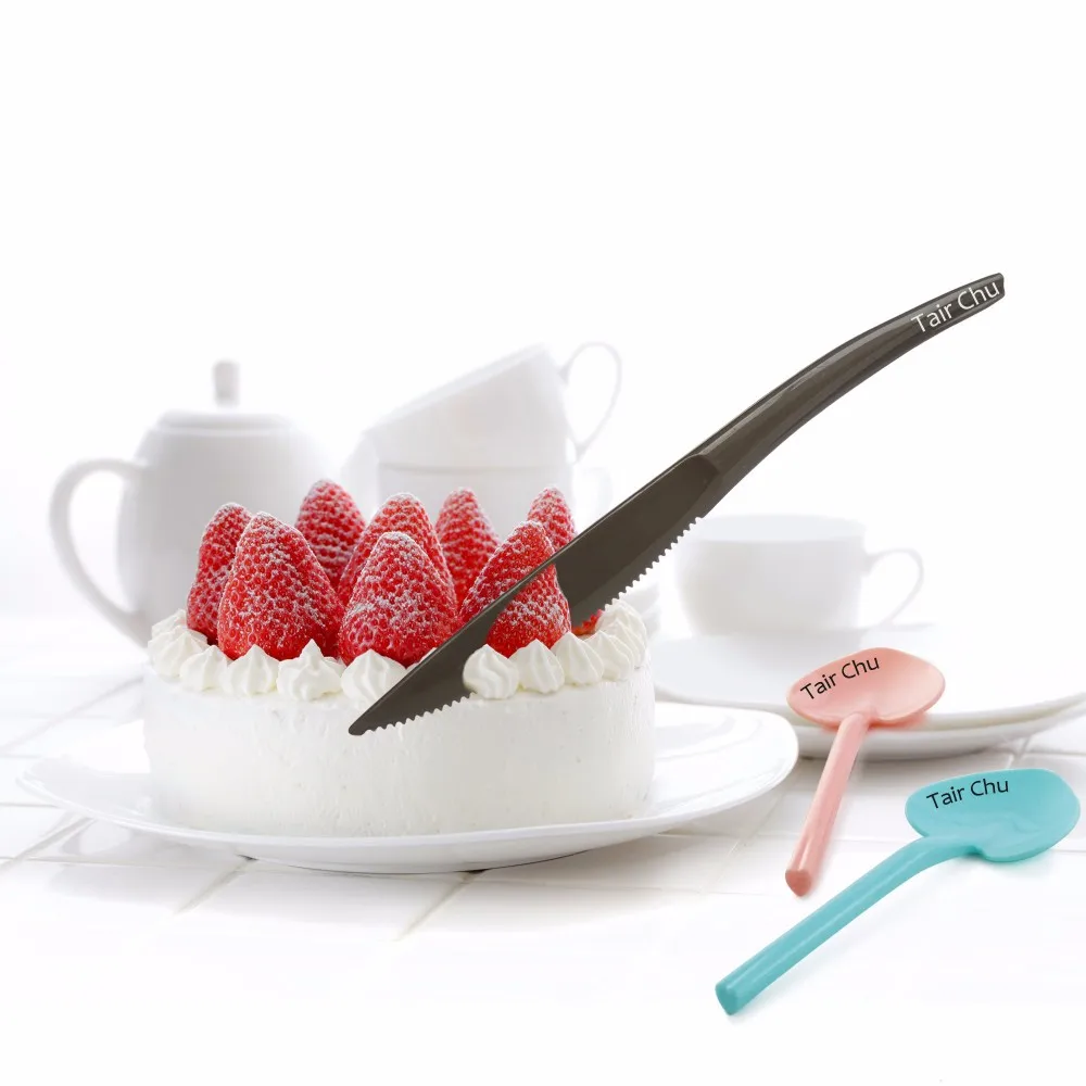Birthday Party Supplies Food Grade Plastic Appetizer Spoon and Fork for Cake Decorating