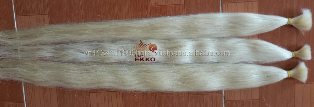 Best Price for high quality russian blonde color #60 #613 human remy hair for extension long straight blonde virgin hair in bulk